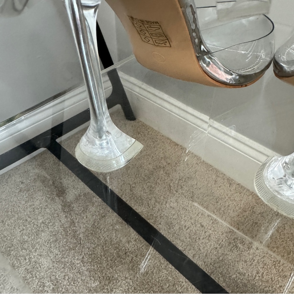 Public Desire x Kenza Slingback Pointed Toe Heels in Clear Sliver Size 10 - Picture 7 of 11